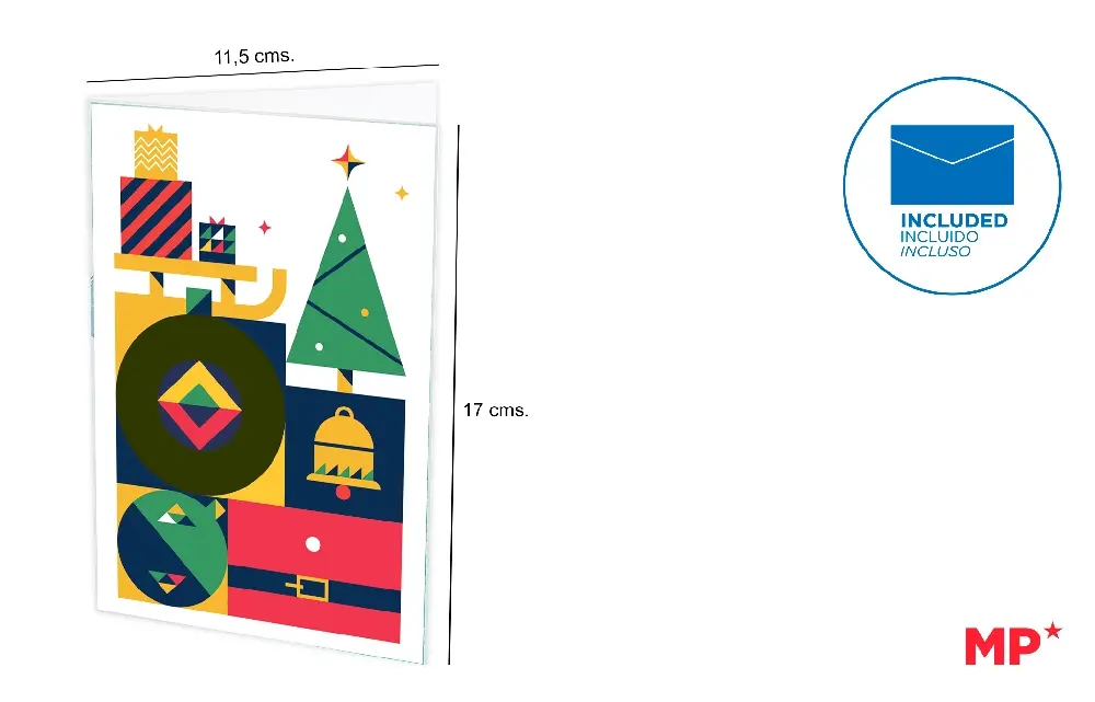 CHRISTMAS CARD 11.5X17CM