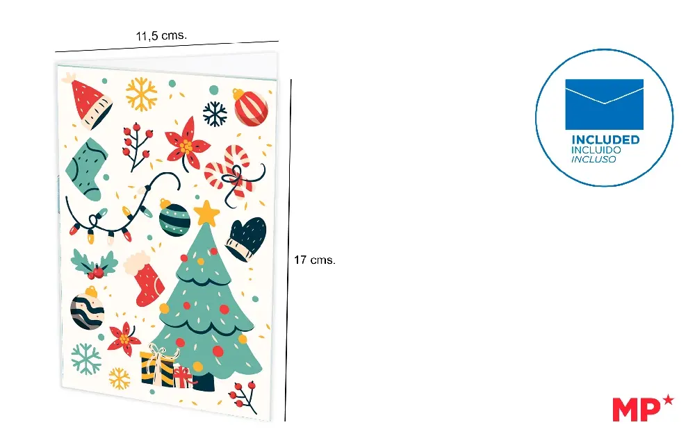 CHRISTMAS CARD 11.5X17CM