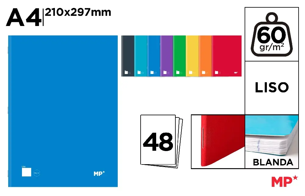 STAPLED NOTEBOOK SOFT CARDBOARD COVER 48