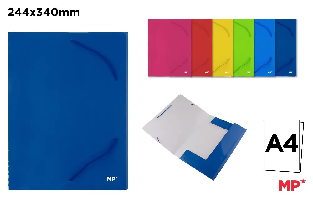 CARBOARD FOLDER WITH FLAPS AND ELASTIC B