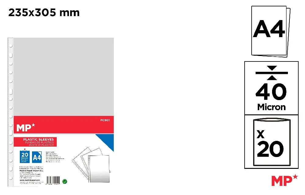 MULTI-PUNCHED TRANSPARENT FOLIO POCKETS
