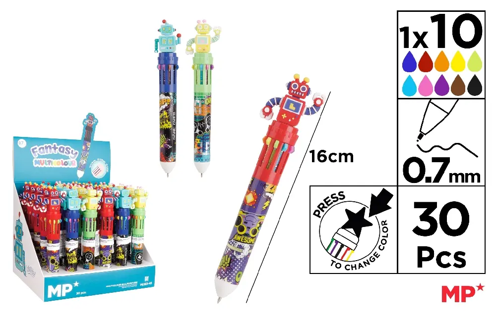 10-COLOUR FANTASY BALLPOINT PEN 0.7 mm.