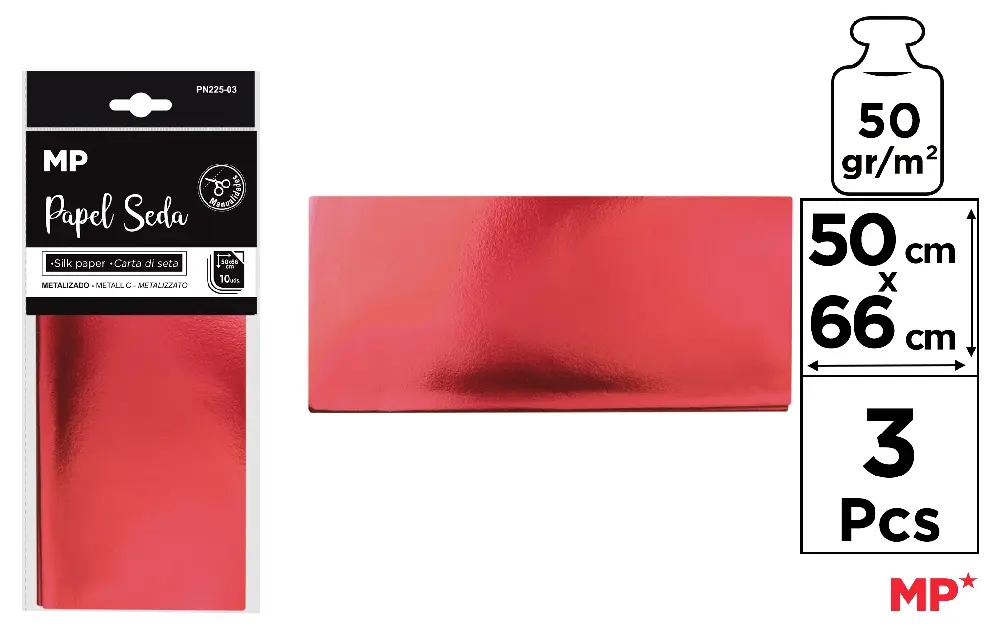 METALLIC SILK PAPER 50 x 66 cm 17 g/m².