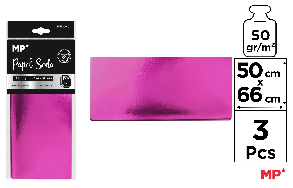 METALLIC SILK PAPER 50 x 66 cm 17 g/m².