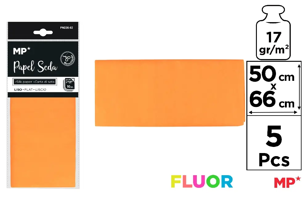 FLUORESCENT SILK PAPER 50 x 66 cm 17 g/m