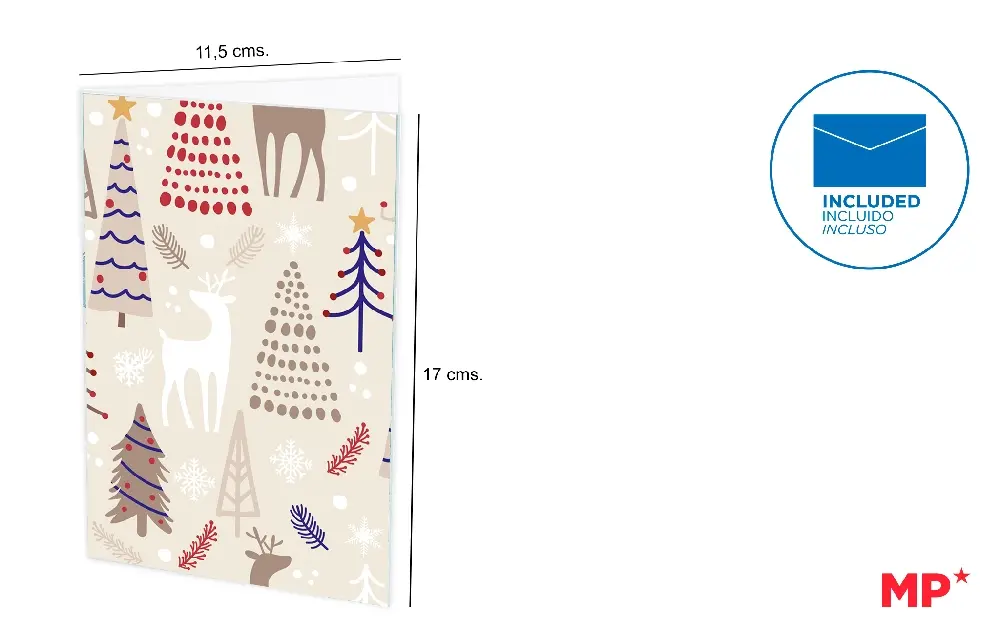 CHRISTMAS CARD 11.5X17CM