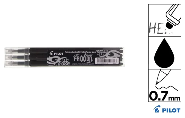 FRIXION REFILL BLACK 0.7 PILOT