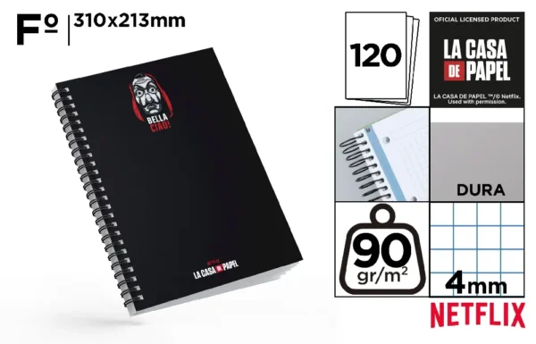 SPIRAL NOTEBOOK Fº 90 G/M² LA CASA DE PA