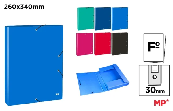 FOLDER WITH FLAP AND ELASTIC BANDS Fº AS