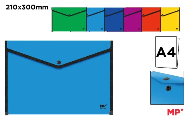 POLYPROPYLENE ENVELOPE FOLDER WITH BUTTO