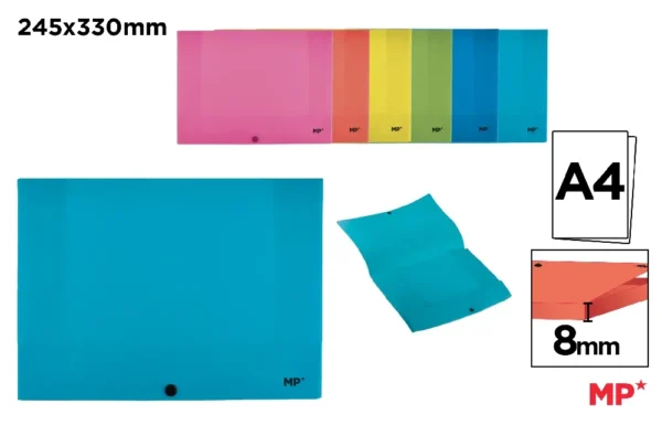 POLYPROPYLENE ENVELOPE FOLDER WITH BUTTO