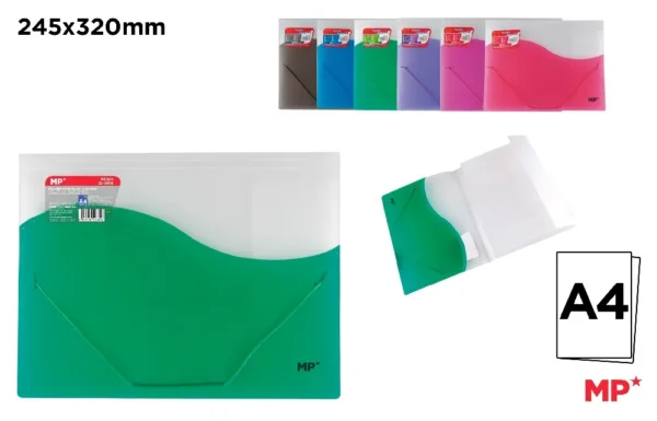 POLYPROPYLENE FOLDER WITH FLAPS AND ELAS