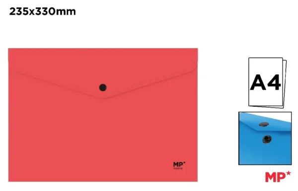 POLYPROPYLENE ENVELOPE FOLDER WITH BUTTO