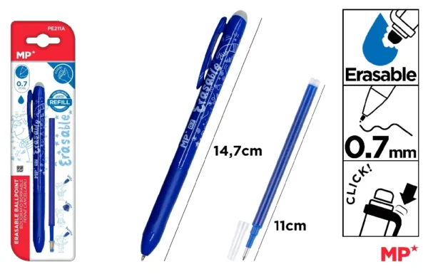 ERASABLE BALLPOINT PEN 0.7 mm.