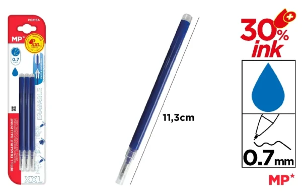 BLUE EASY ERASABLE PEN REFILL 3 pcs..