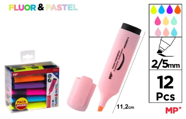 FLUORESCENT MARKERS 12 Pcs..