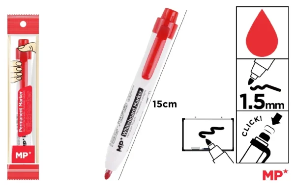 RETRACTABLE WHITEBOARD MARKER BULLET TIP