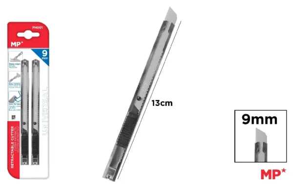 RETRACTABLE NARROW CUTTER 9 mm.