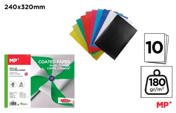 COATED PAPER BLOCK 240 x 320 mm 10 SHEET