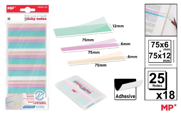 TRANSPARENT STICKY NOTES 25HX18.