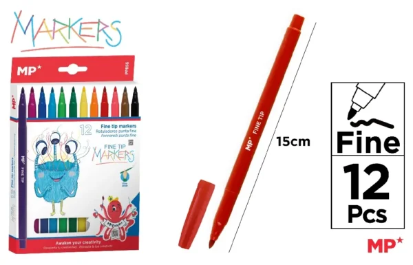 COLOUR FELT FINE TIP MARKERS.