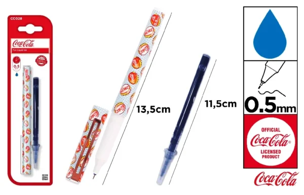 CAP PEN WITH REFILL 0.5 MM COCA-COLA