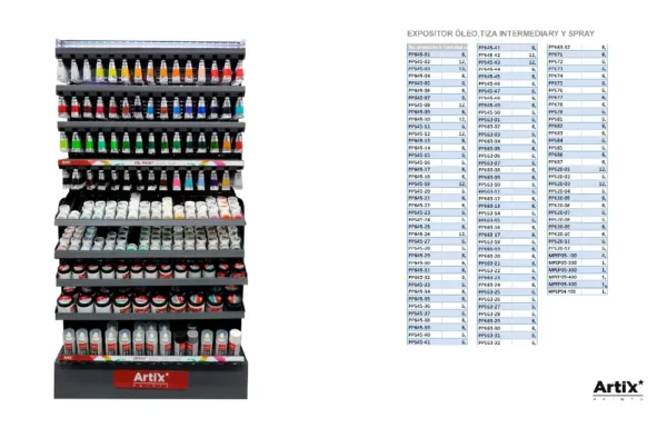 OIL, INTERMEDIARY CHALK AND SPRAY PAINT DISPLAY ST