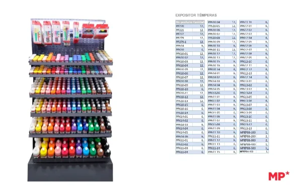 DISPLAY STAND FOR TEMPERA COLOURS