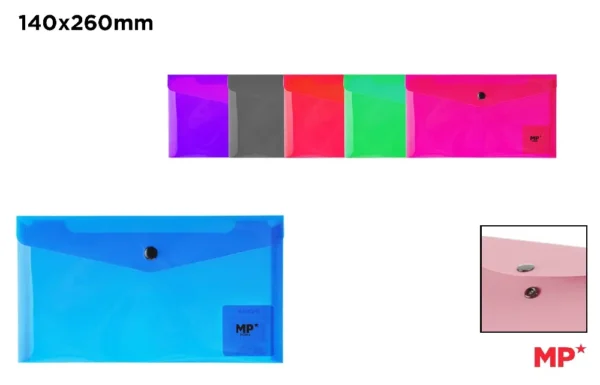 POLYPROPYLENE ENVELOPE FOLDER WITH BUTTO