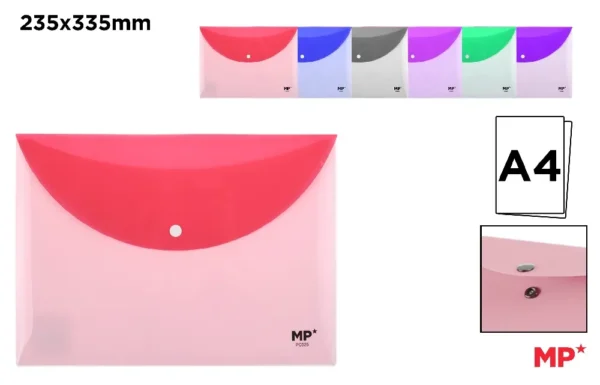 BI-COLOUR POLYPROPYLENE ENVELOPE FOLDER.