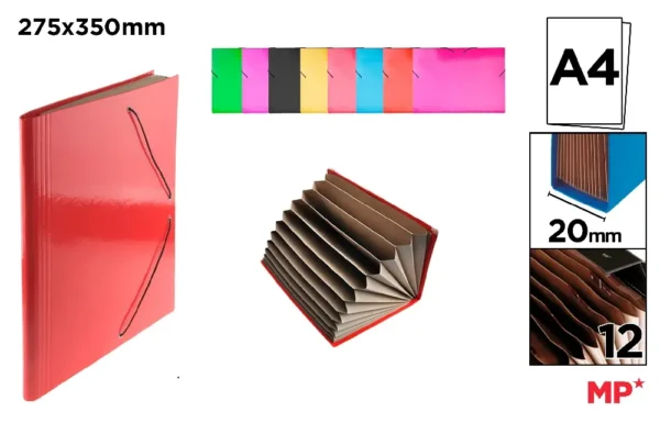 CARDBOARD EXPANDING FOLDER WITH ELASTIC