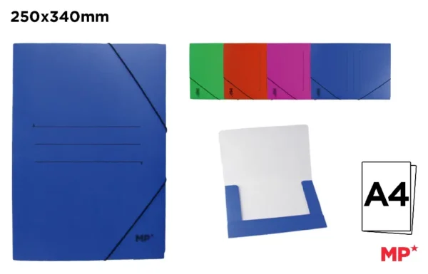 CARBOARD FOLDER WITH FLAPS AND ELASTIC B