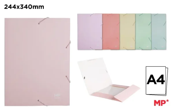 CARBOARD FOLDER WITH FLAPS AND ELASTIC B