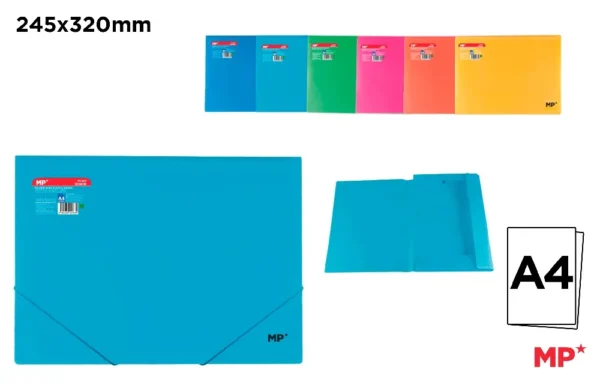 POLYPROPYLENE FOLDER WITH FLAPS AND ELAS