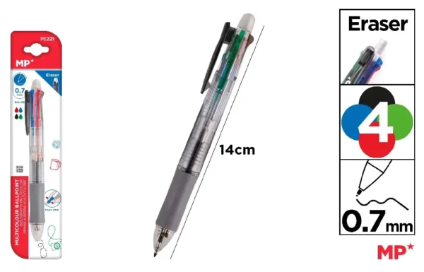 4-COLOUR BALLPOINT PEN 0.7 mm & MECHANIC