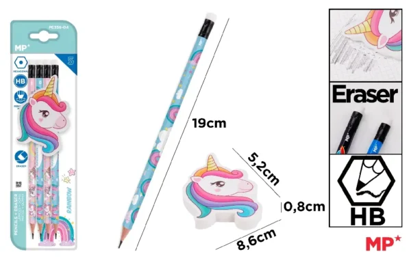 DECORATED PENCILS + FANTASY ERASER.