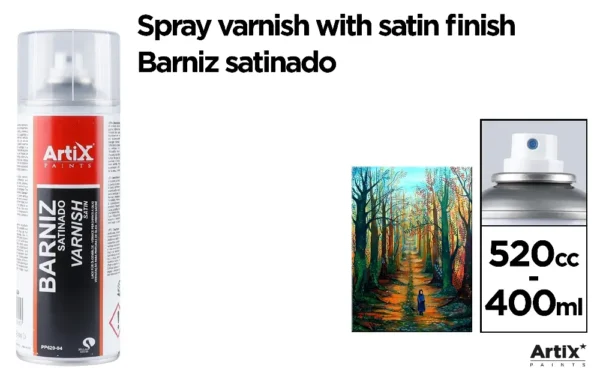 VARNISH SATIN SPRAY FOR PAINTINGS