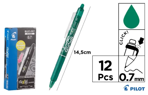 FRIXION CLICKER GREEN PILOT ERASABLE BIR