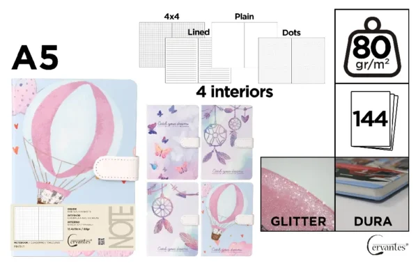 DECORATED NOTEBOOK 13,4 x 19 CM