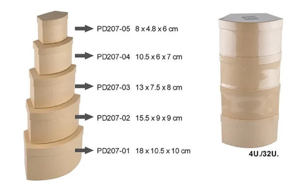 CONICAL SCRAPBOOKING BOXES.