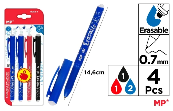 ERASABLE PEN 4 Units.