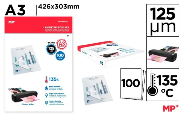 COVERS FOR LAMINATING A3 100 SHEETS.