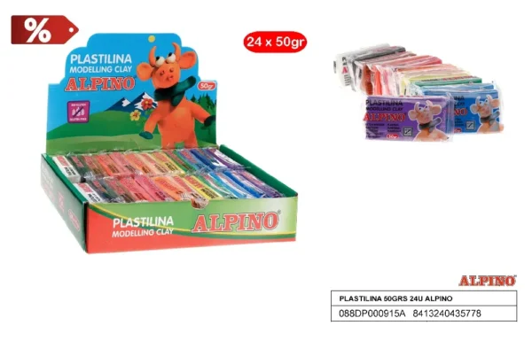 PLASTILINE 50 g 24 pcs ALPINE.