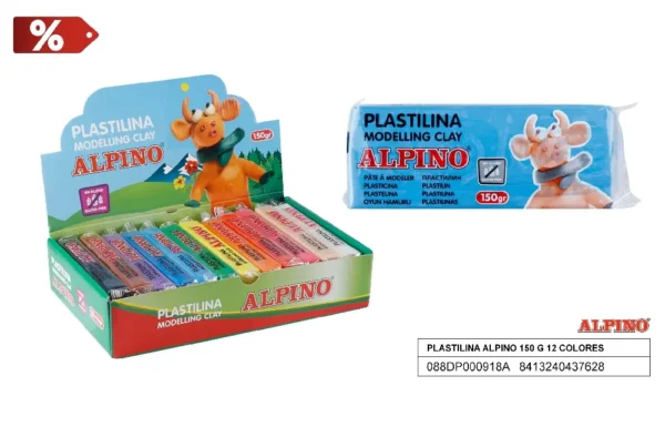 ALPINO 150 g PLASTILINA 12 PCS DP918.