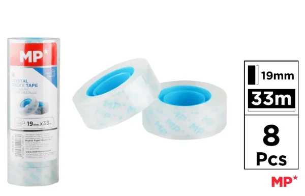 CRYSTAL ADHESIVE TAPE 19 mmX33M 8 UNITS