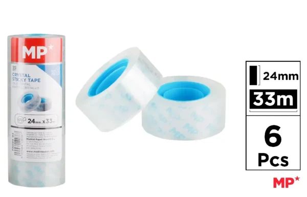 CRYSTAL ADHESIVE TAPE 24 mmX33M 6 UNITS