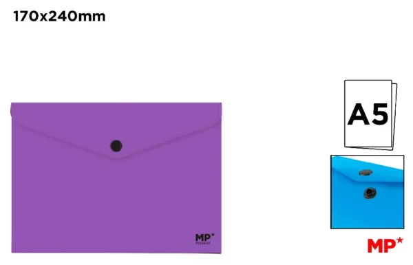 POLYPROPYLENE ENVELOPE FOLDER WITH BUTTO