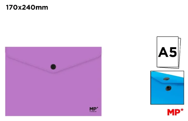 POLYPROPYLENE ENVELOPE FOLDER WITH BUTTO