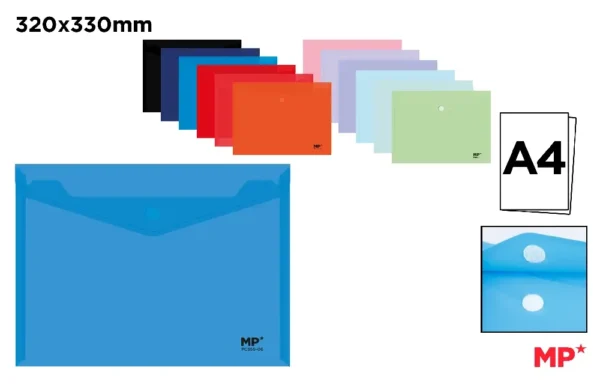 PLASTIC ENVELOPE HORIZONTAL ZIP FOLDER A