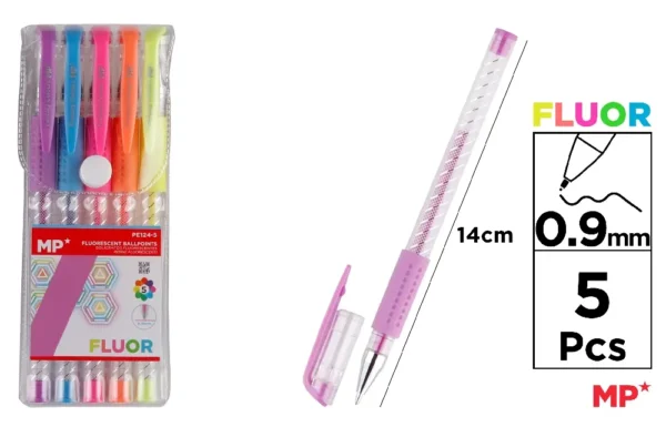 FLUORESCENT COLOUR BALLPOINT PEN.